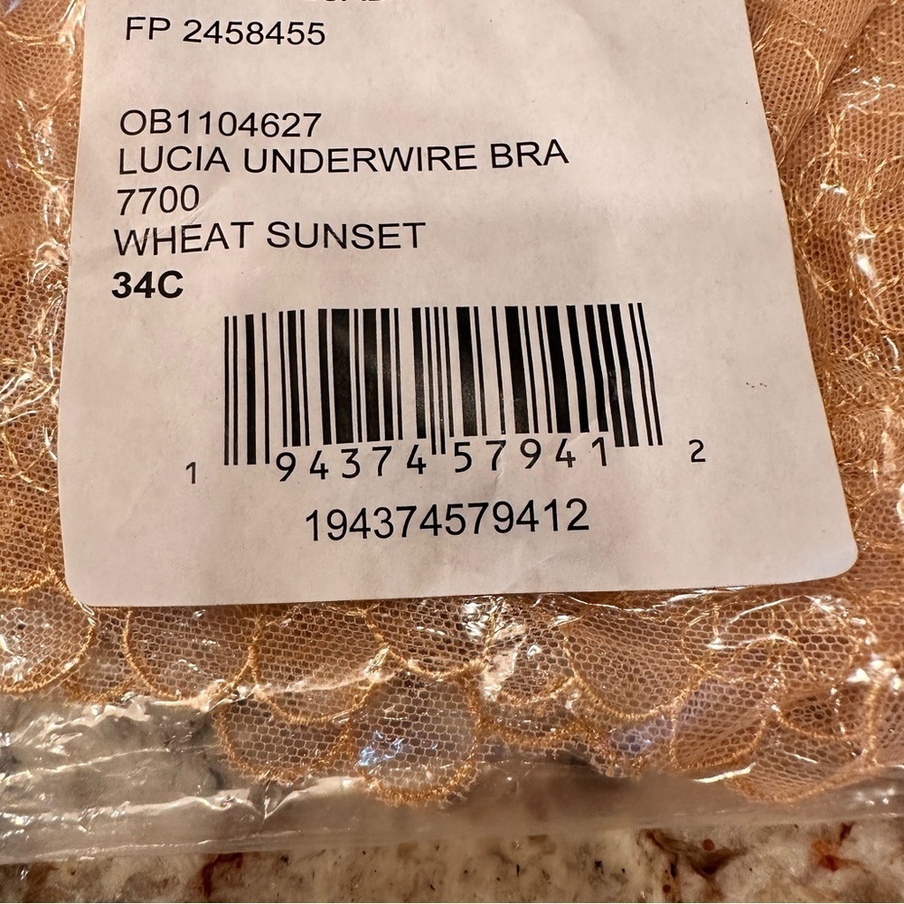 Free People Lucia underwire lace bra wheat sunset size 34 C tan cream Witchycore - Picture 6 of 10